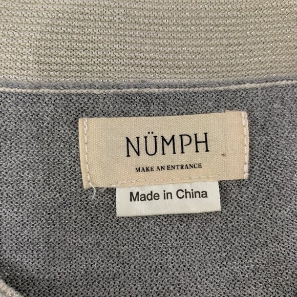 Anthropologie Numph Knit Top Small Gray Sleeveless Shimmer Minimalist Chic - Picture 4 of 5